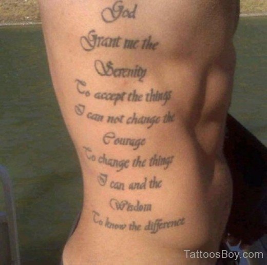 Wording Tattoo Design On Rib-TB174