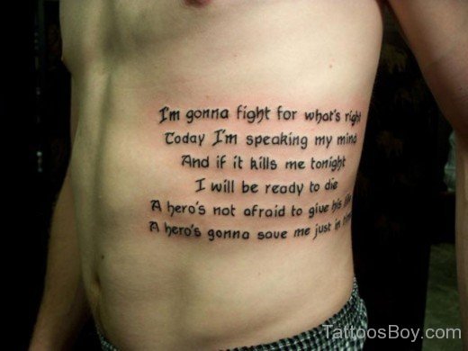 Wording Tattoo Design On Rib-TB181