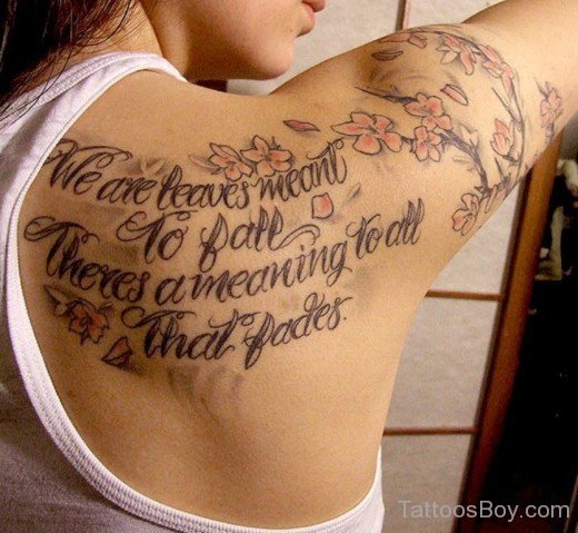 Wording Tattoo On Back-TB1100