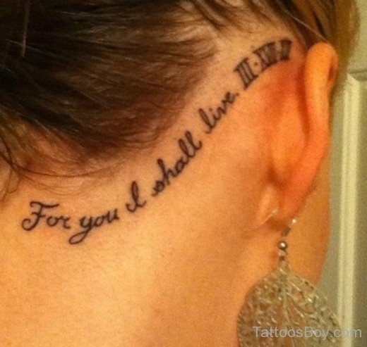 Wording Tattoo On Behind Ear-TB1147
