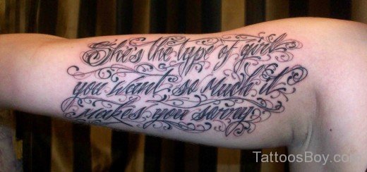 Wording Tattoo On Bicep-TB1148