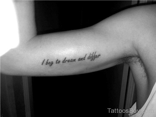 Wording Tattoo On Bicep-TB183