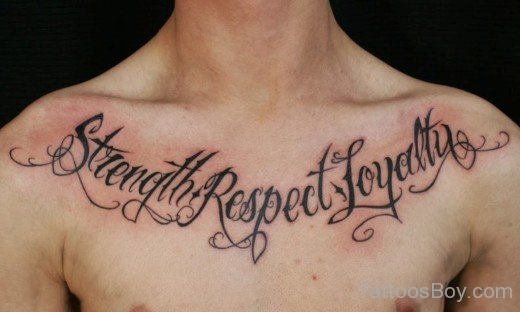 Wording Tattoo On Chest-TB184