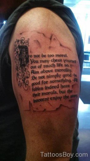 Wording Tattoo On Half Sleeve-TB1107