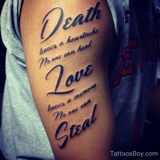 Wording Tattoo On Half Sleeve-TB1149