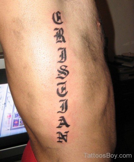 Wording Tattoo On Rib-TB12114