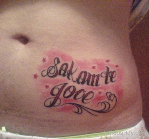 Wording Tattoo On Stomach-TB1151