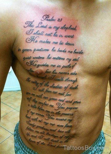 Wording Tattoo On chest-TB1106