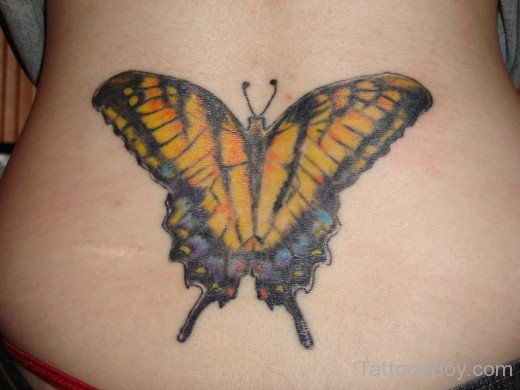 Yellow Butterfly Tattoo