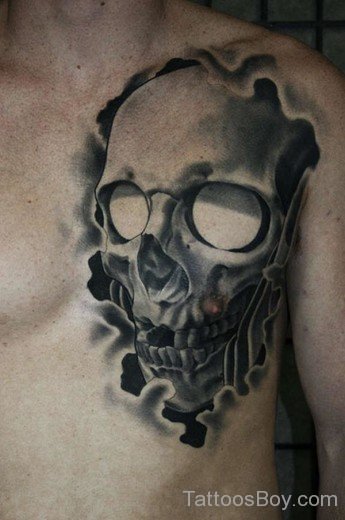 skull Tattoo On Back 47-TB164