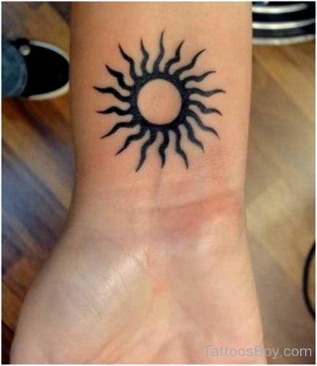 Trible Sun Tattoo On Wrist-TB1091