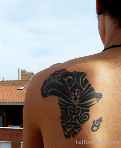 African Map Tattoo On back-TB101