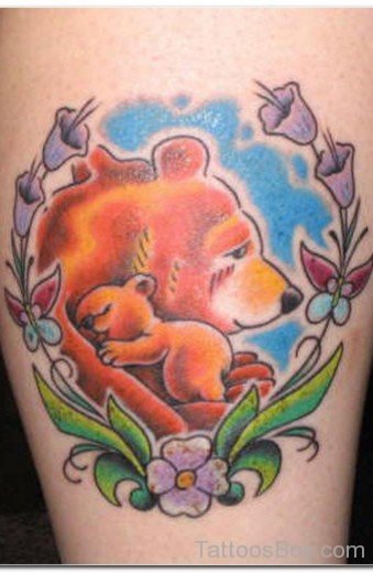 Attractive Bear & Cub Tattoo Design-TB102