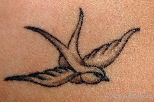 Grey Ink Sparrow Tattoo Design-Tb1003