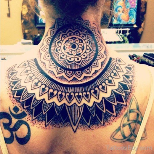 Yin Yang Tattoo On Neck For Girls-TB1202