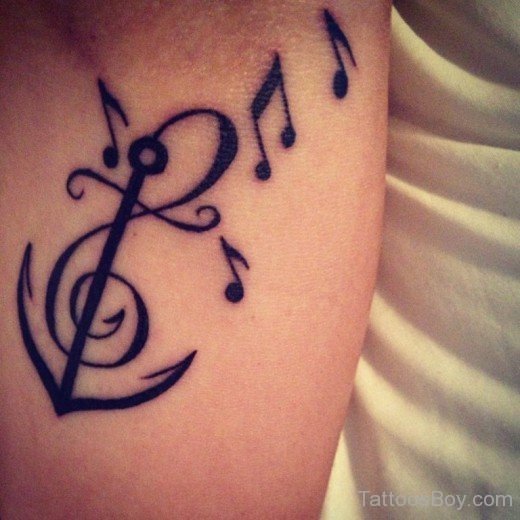 Anchor And Music Tattoo- TB1002