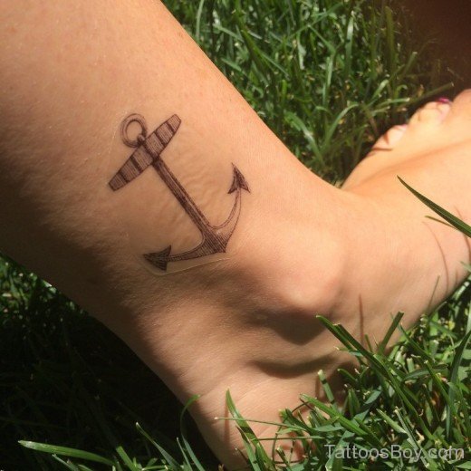 Anchor Tattoo On Ankle