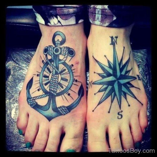 Anchor Tattoo On Feet