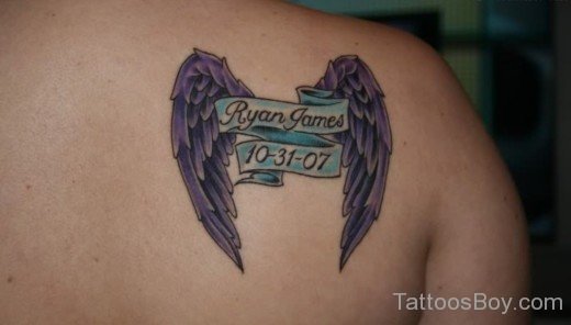 Angel Wings Tattoo On Back-TB1001