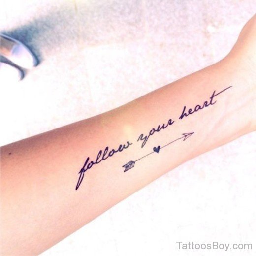 Arrow And Wording Tattoo -TB1402