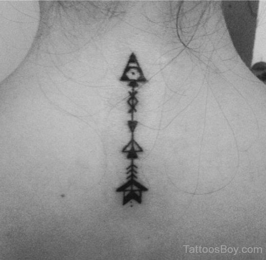 Arrow Tattoo On Nape