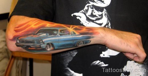Attractive Car Tattoo On Arm-TB103