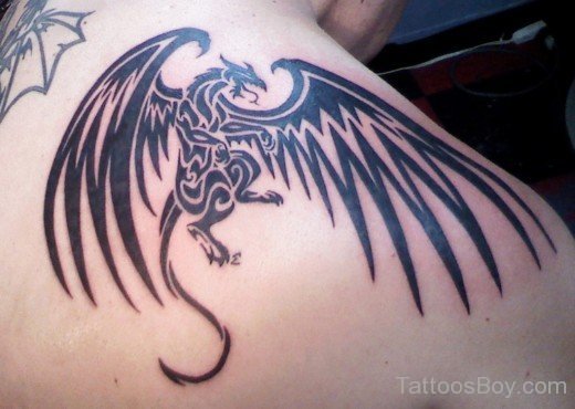 Attractive Dragon Tattoo On Back-TB1402