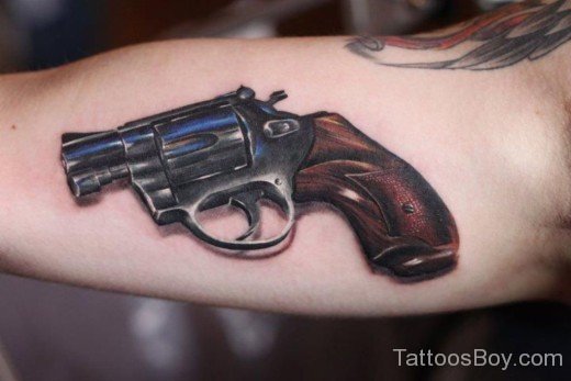 Attractive Gun Tattoo Design-TB1005