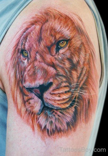 Attractive Lion Face Tattoo