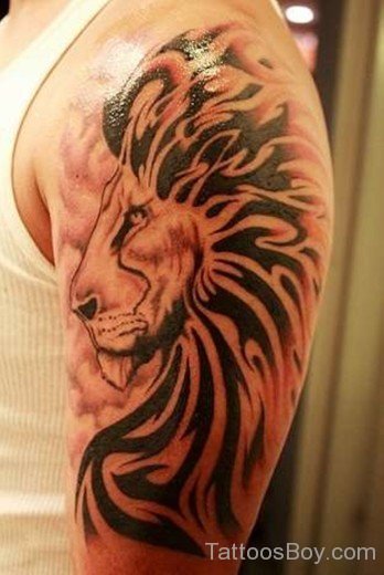 Attractive Lion Tattoo On Half sleeve-TB1007