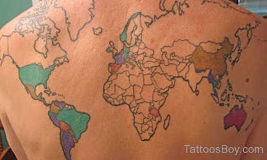 Attractive Map Tattoo Design-TB1007