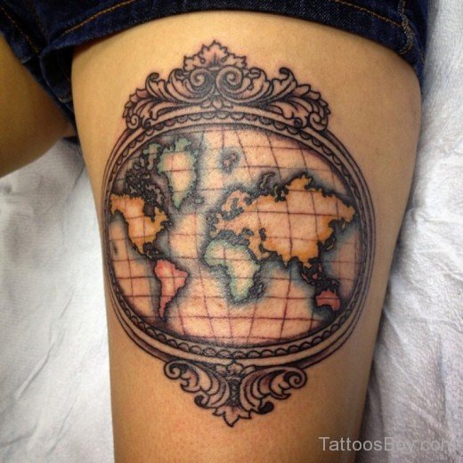 Attractive Map Tattoo Design-TB1007