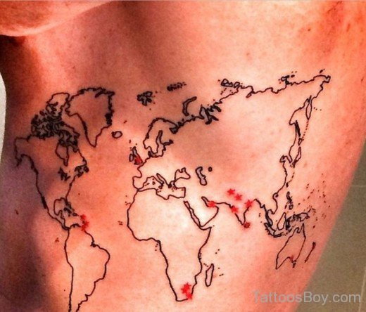 Attractive Map Tattoo