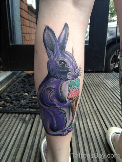 Attractive Purple Rabbit Tattoo-TB106