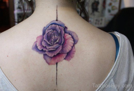 Attractive Rose Tattoo On Nape-TB12005