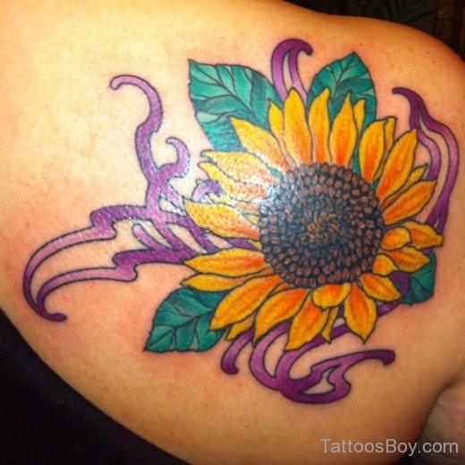Attractive Sunflower Tattoo Design-TB1204