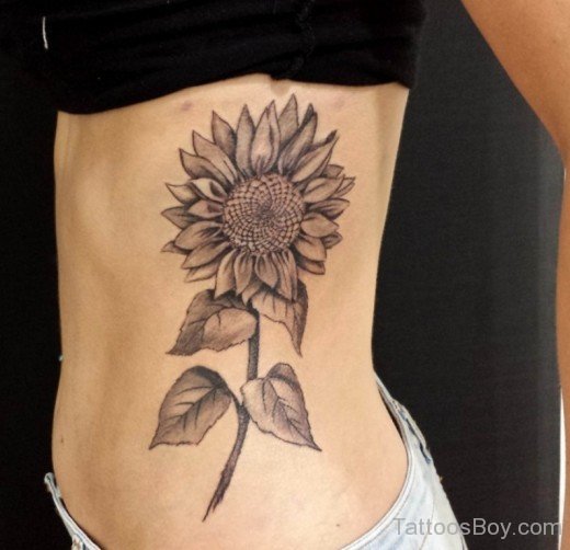  Sunflower Tattoo On Rib