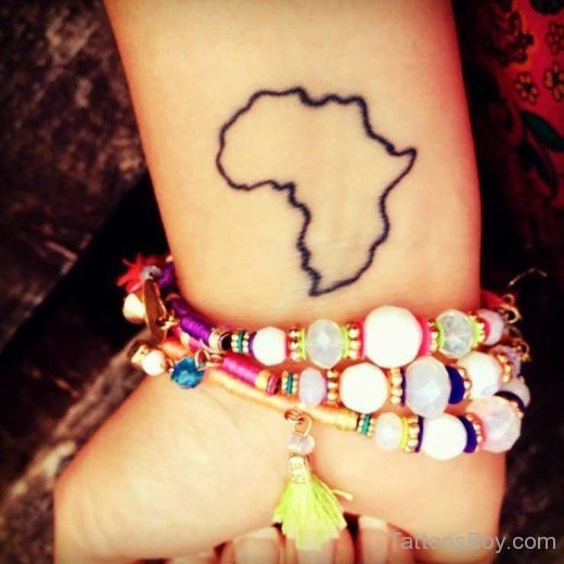 Attrcative African Map Tattoo-TB106