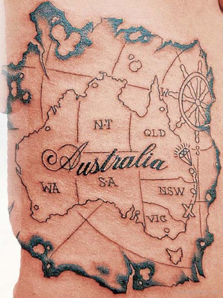 Australia Map Tattoo