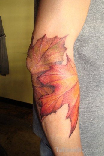 Autumn Leaf Tattoo On Elbow-TB1012
