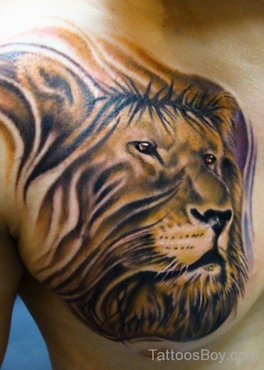 Awesoem Lion Tattoo On Chest-TB1009