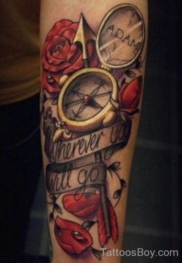 Awesome Compass Tattoo Design-TB1012
