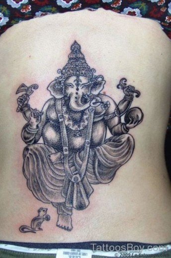 Ganesha Tattoo On Back-TB1006