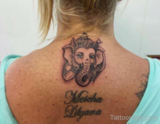  Ganesha Tattoo On Nape-TB1010