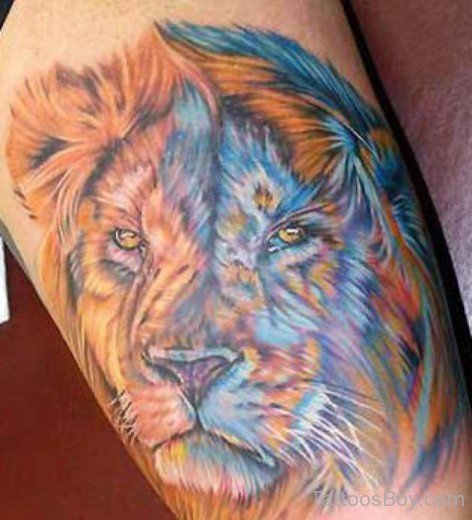 Awesome Lion Head Tattoo Design-TB1009