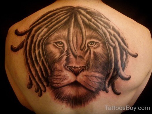 Awesome Lion Tattoo On Back-TB1011
