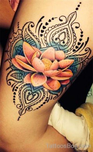 Awesome Lotus Flower Tattoo-TB1207