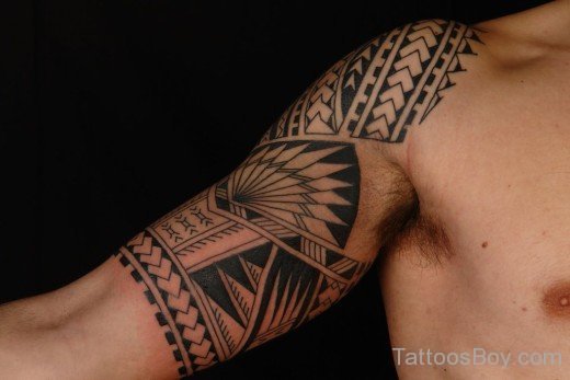 Maori Tribal Tattoo On Bicep 1-TB1015