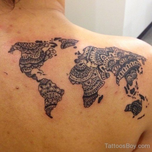 Map Tattoo  On Back