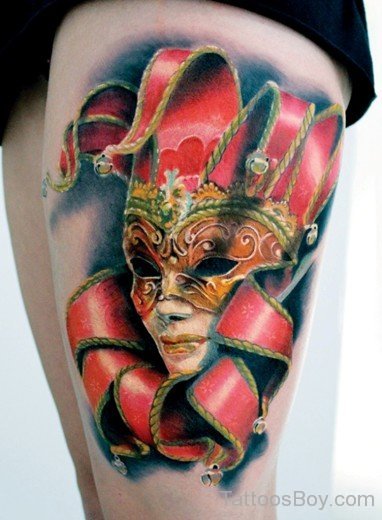 Awesome Venetian Mask Tattoo Design-TB1008